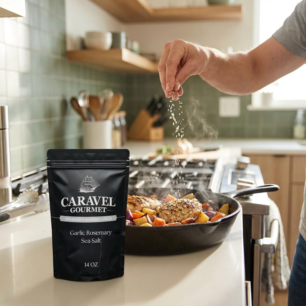 Garlic Rosemary Sea Salt - 14 oz Pouch