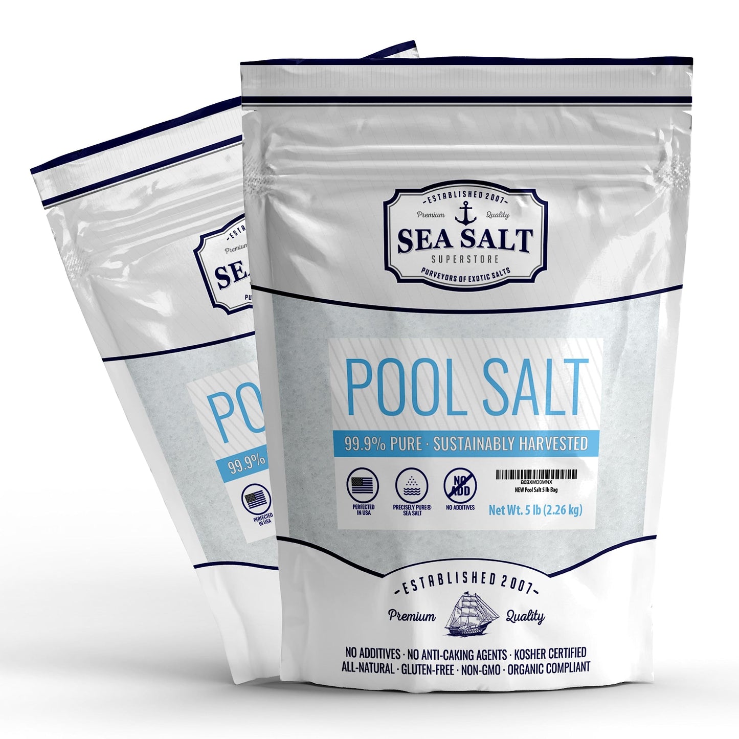 Pool Salt 10 lb Bag - Ultra-pure sea salt for hot tubs and salt water systems, featuring 99.9% purity.