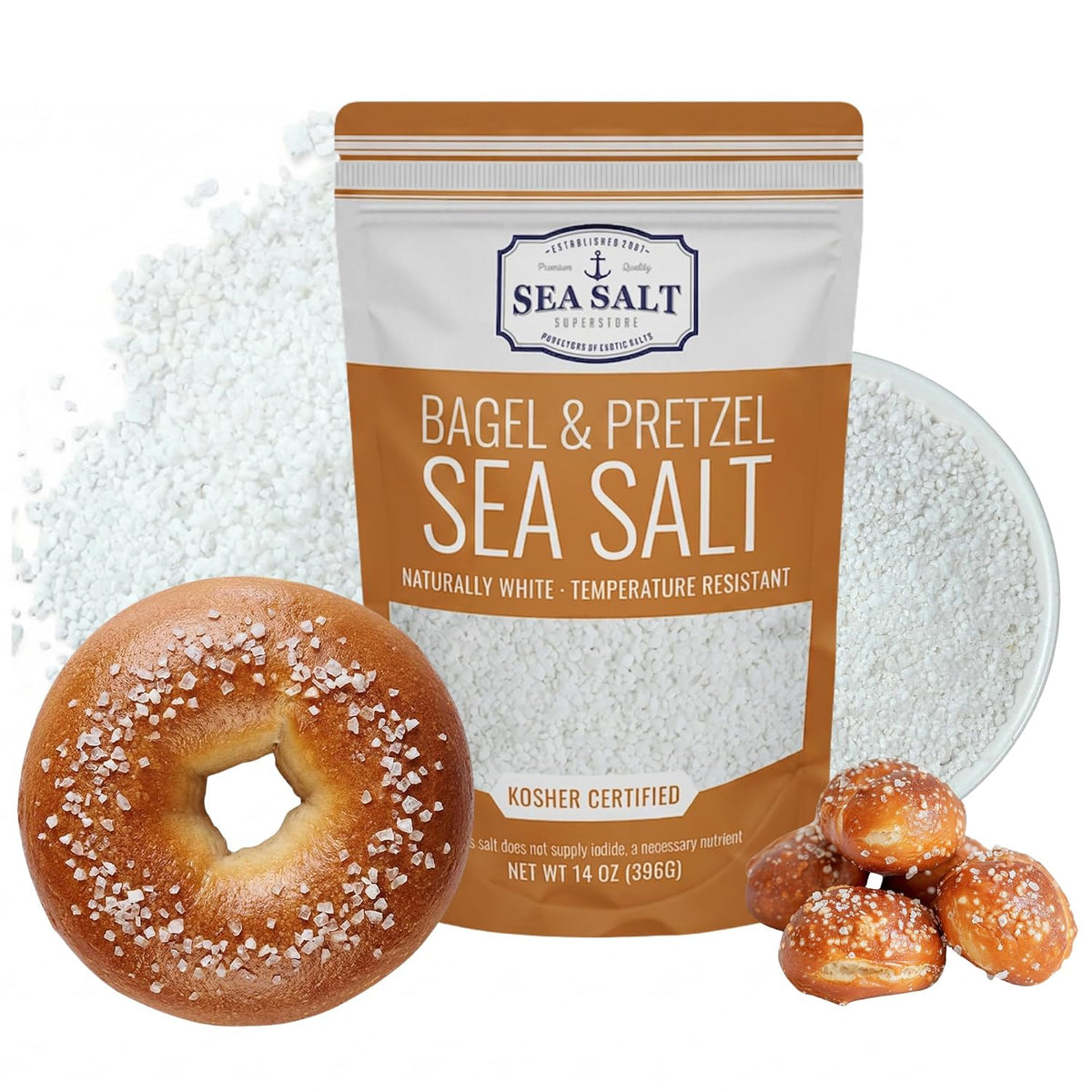 Pretzel Sea Salt 14 oz Pouch, package front view