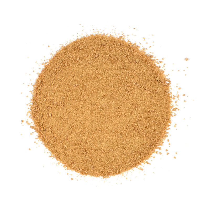 BALSAMIC VINEGAR POWDER - 10 lb bag / box each spread out in a circle on a white background.