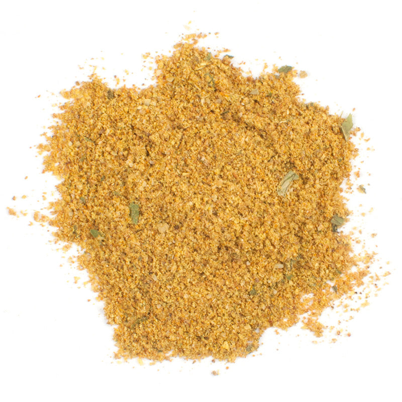 GOAN CURRY POWDER - 10 lb bag / box, vibrant yellow spice blend in a pile, perfect for Indian cooking.