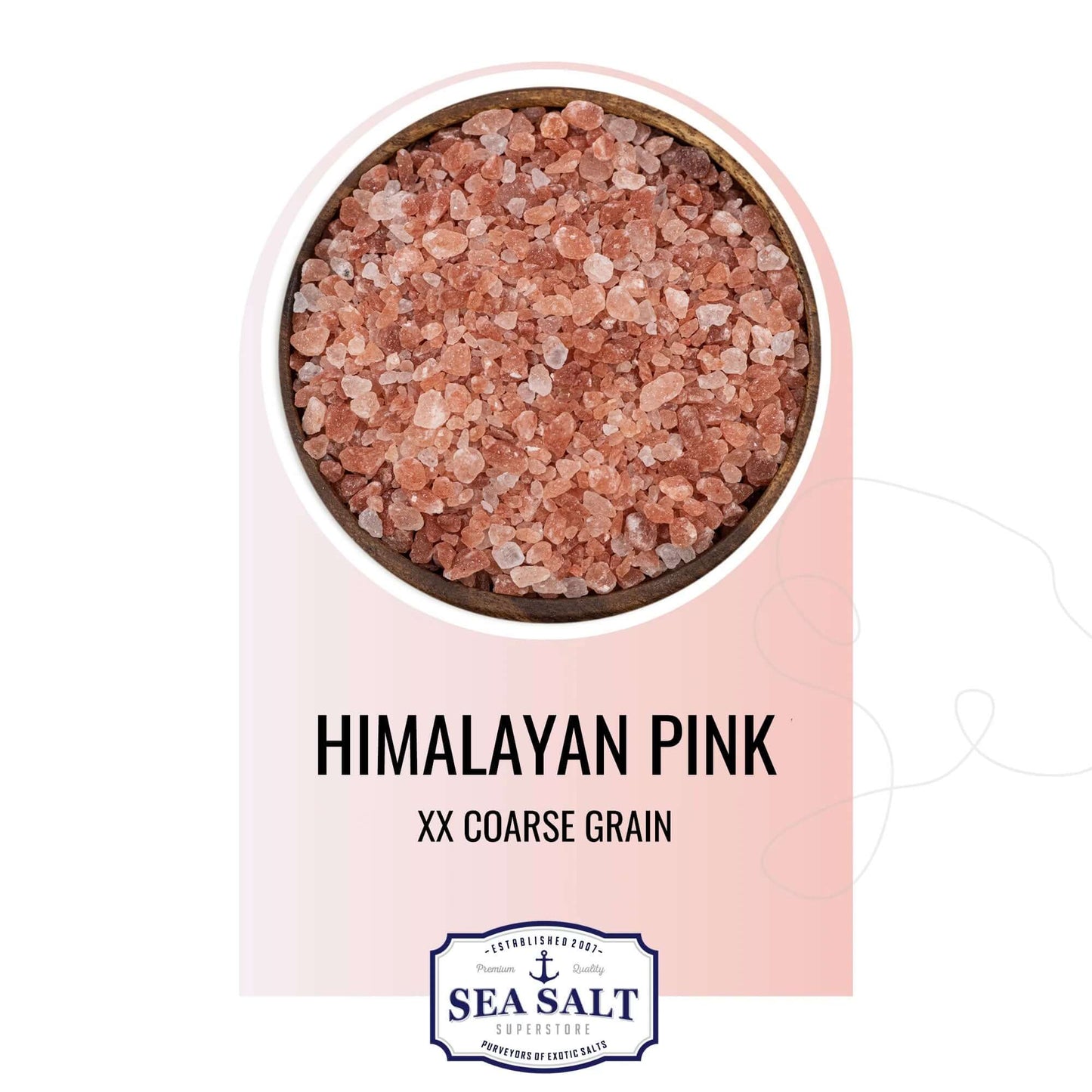 Bath Salt - Himalayan Pink Salt - Extra Extra Coarse in a bowl with coarse pink grains.