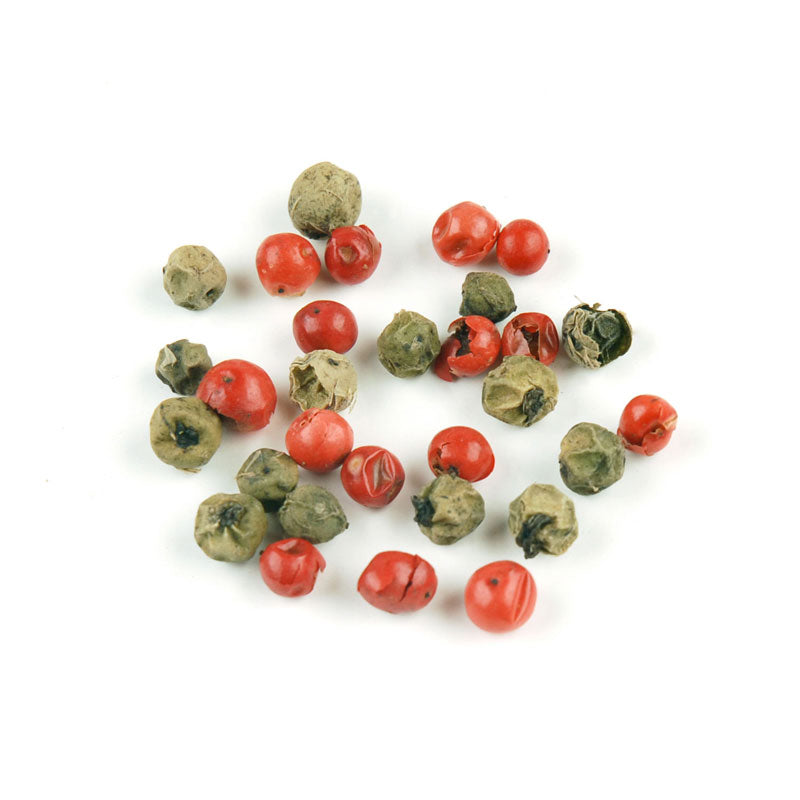 CHRISTMAS PEPPERCORNS BLEND - 25 lb bag / box each featuring colorful red and green peppercorns.
