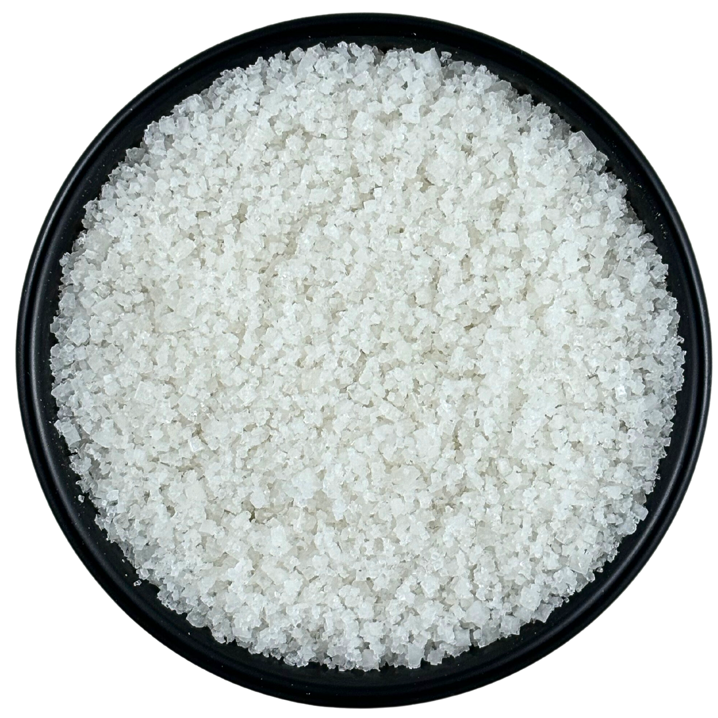 French Fleur De Sel Sea Salt - Chef Pinch Jar - Case Pack - 8 units in a black bowl.