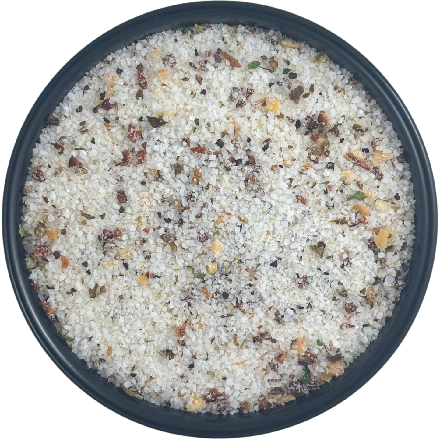 Garlic Herb Sea Salt - Chef Pinch Jar - Case Pack - 8 units in a round container, featuring a blend of crystals and herbs.