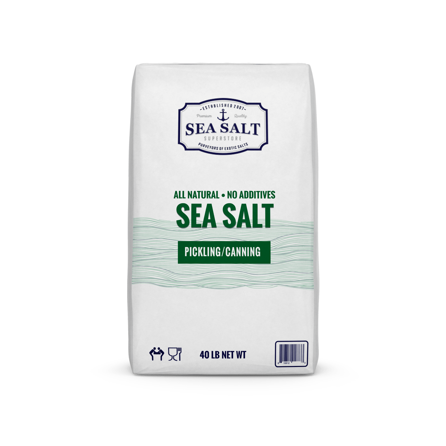 Pickling & Canning Sea Salt 5 Lbs - All Natural, No Additives, Fine Grain for Quick Dissolve