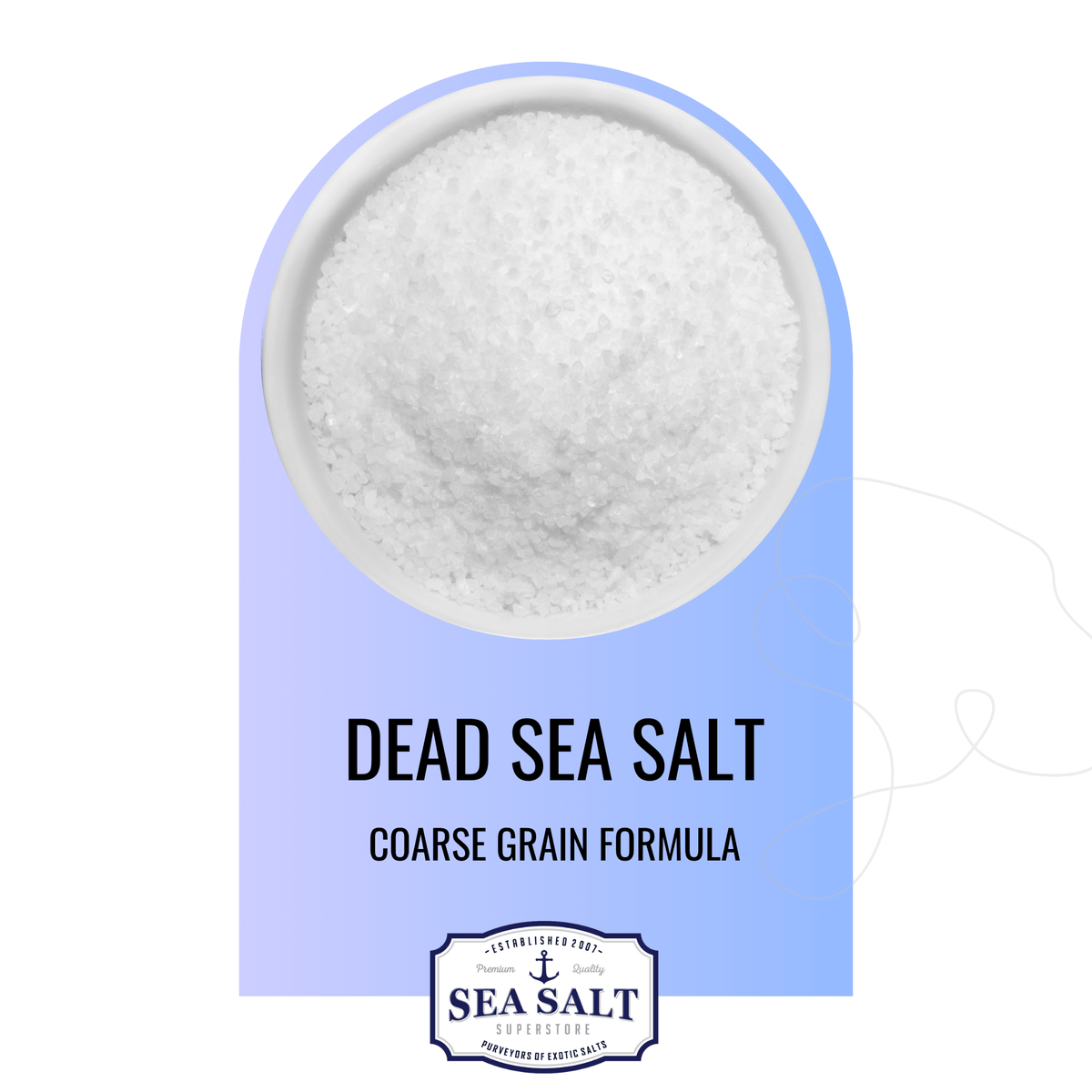 Dead Sea Salt - Unscented - Coarse Grain in a bowl, showcasing its natural coarse texture for therapeutic baths.