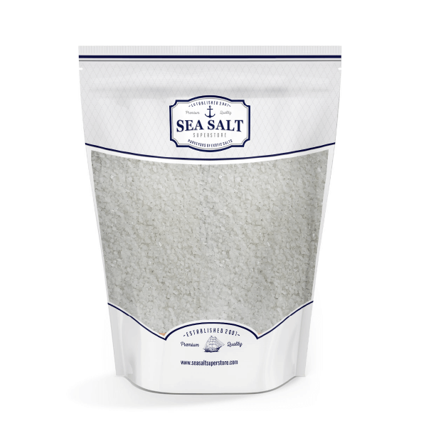 Fine Sea Salt - with Free Flow Additives in a premium packaging, ideal for cooking and food manufacturing.