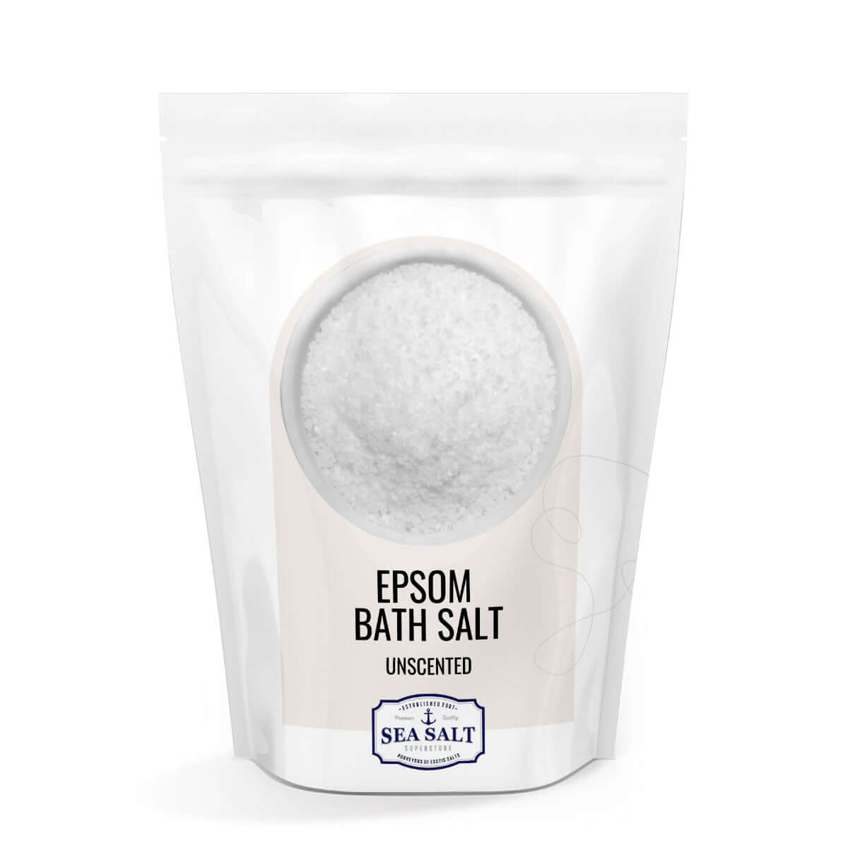 Epsom Salt - Magnesium Sulfate - USP Grade - Unscented in a pouch for bath and cosmetic uses.