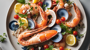 How Salt Enhances Color in Cooking: Fresh shrimp dish with vibrant garnishes and colorful ingredients.
