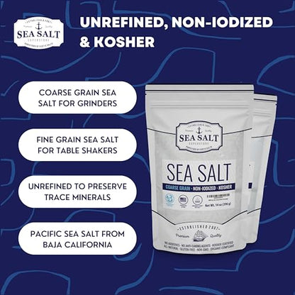 Fine & Coarse Grain Sea Salt Combo - 14 oz Pouch 2-Pack