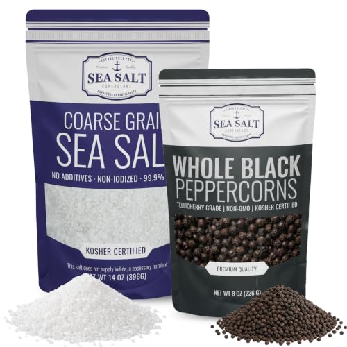 Coarse Sea Salt and Black Peppercorn Grinder Refill Combo