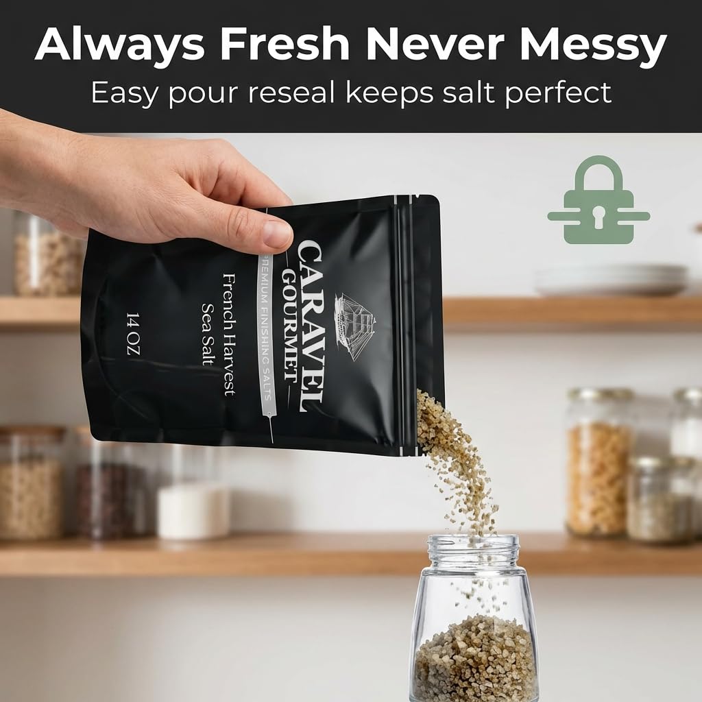 Caravel Gourmet French Harvest Sea Salt - 14 oz Pouch, photo 3