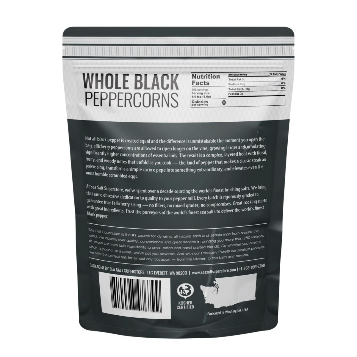 Whole Black Peppercorns - Grinder Refill