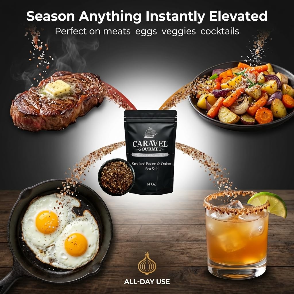 Smoked Bacon & Onion Sea Salt - 14 oz Pouch