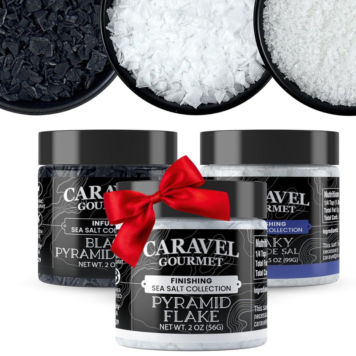 Flaky Sea Salt Gift Set - Fleur de Sel & Pyramid Flakes (3-Pack)