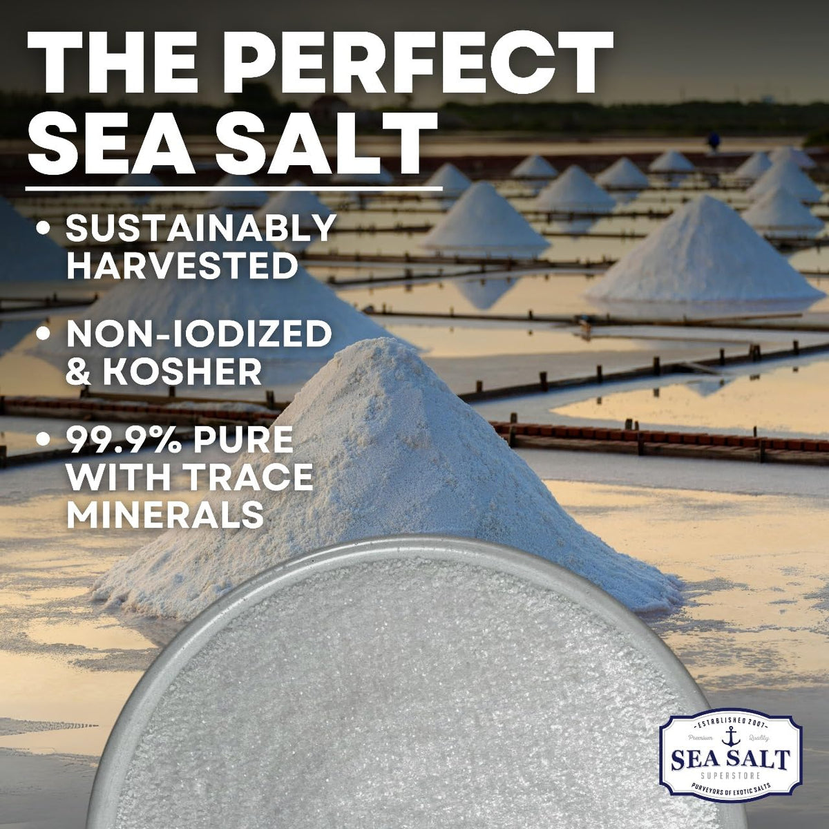 Fine Grain Sea Salt 14 oz Pouch, product detail image 2