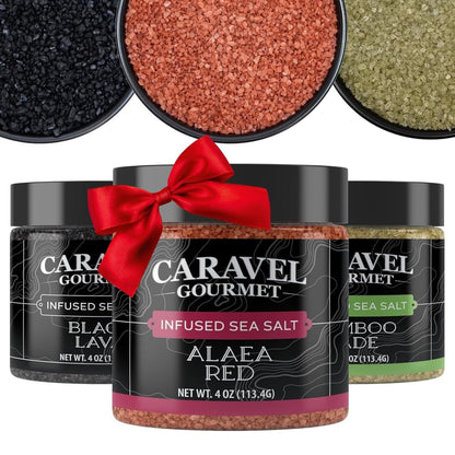 Hawaiian Sea Salt Chef Jar Gift Set - Alaea Red, Bamboo Jade & Black Lava (3-Pack)