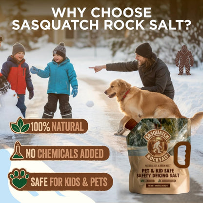 Sasquatch Rock Salt - Natural Ice & Snow Melt, Pet & Kid Safe