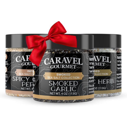 Garlic Sea Salt Gift Set - Garlic Herb, Spicy Garlic Pepper & More (3-Pack)