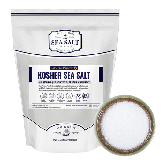 Kosher Fine Grain Sea Salt 5 lb Pouch, package front view