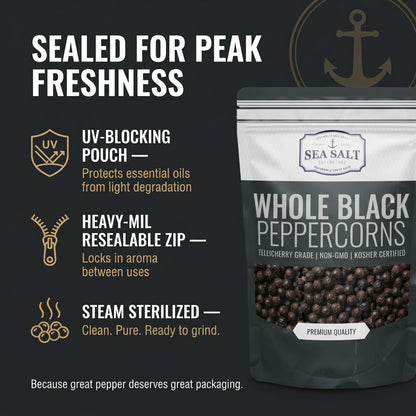 Coarse Sea Salt & Whole Black Peppercorn Grinder Refill Combo - 22 oz