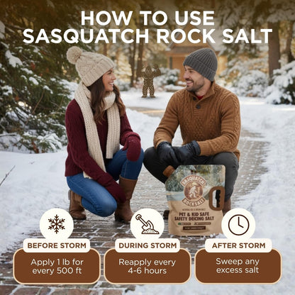 Sasquatch Rock Salt - Natural Ice & Snow Melt, Pet & Kid Safe