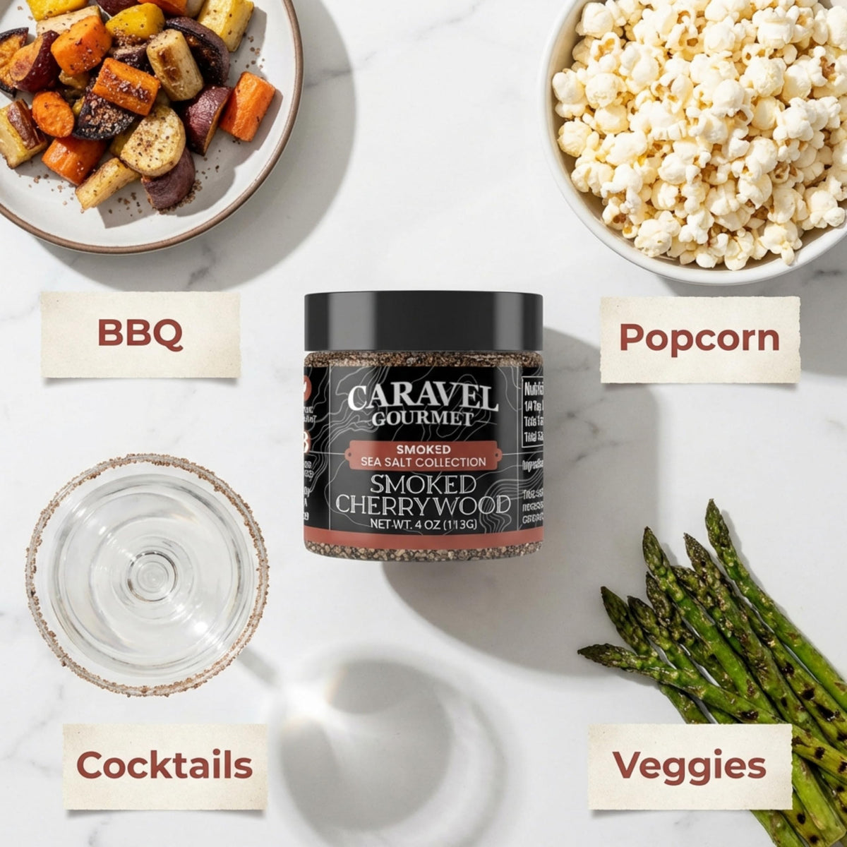 Smoked Cherrywood Sea Salt - 4 oz Chef Jar