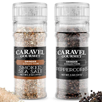 Smoked Sea Salt & Black Peppercorn Grinder Set (2-Pack)