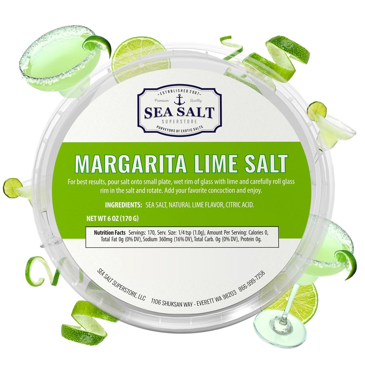 Margarita Lime Sea Salt - 6 oz Tub, package front view