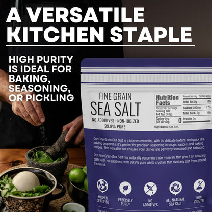 Fine Grain Sea Salt 14 oz Pouch, product detail image 4