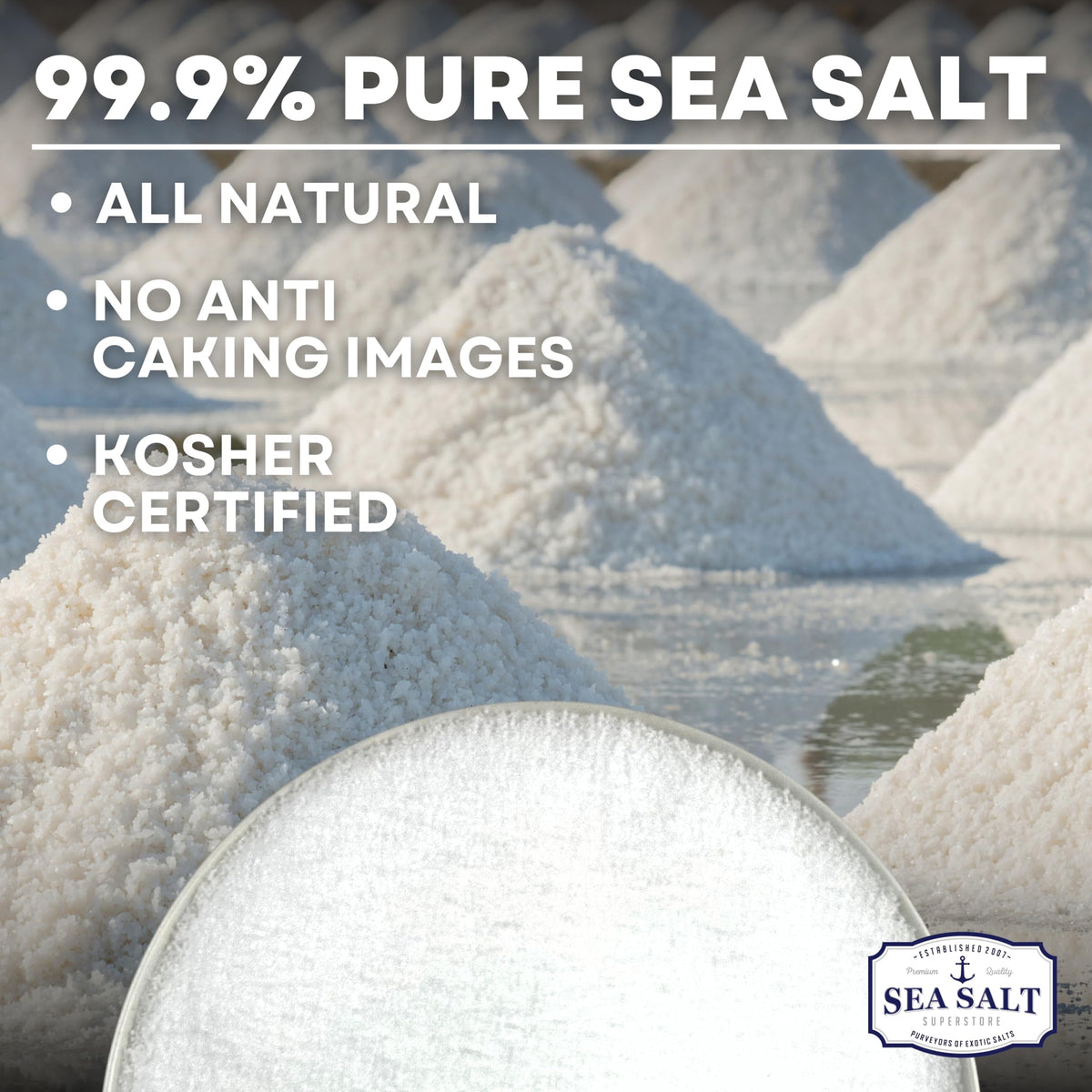 Bulk Fine Grain Baja Sea Salt, 50 lb bags, 2500 lb pallet - image 2