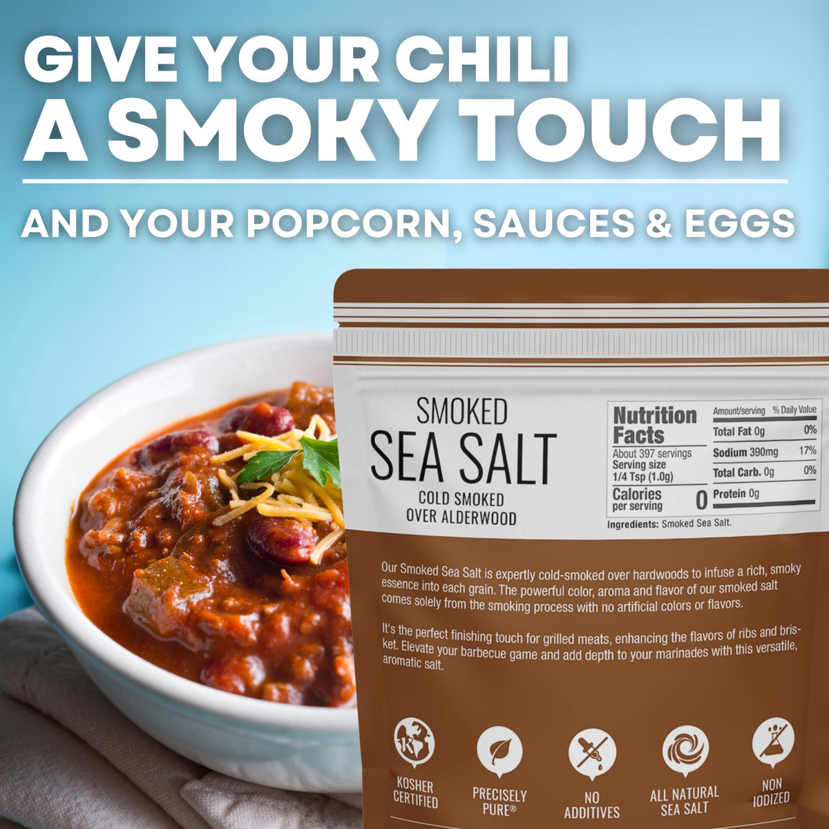 Smoked Sea Salt - 30 oz Pouch, product detail image 4
