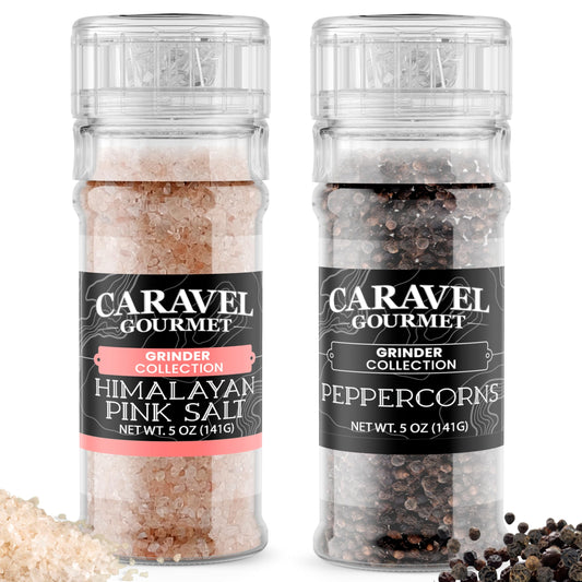 Himalayan Pink Salt & Black Peppercorn Grinder Set (2-Pack)