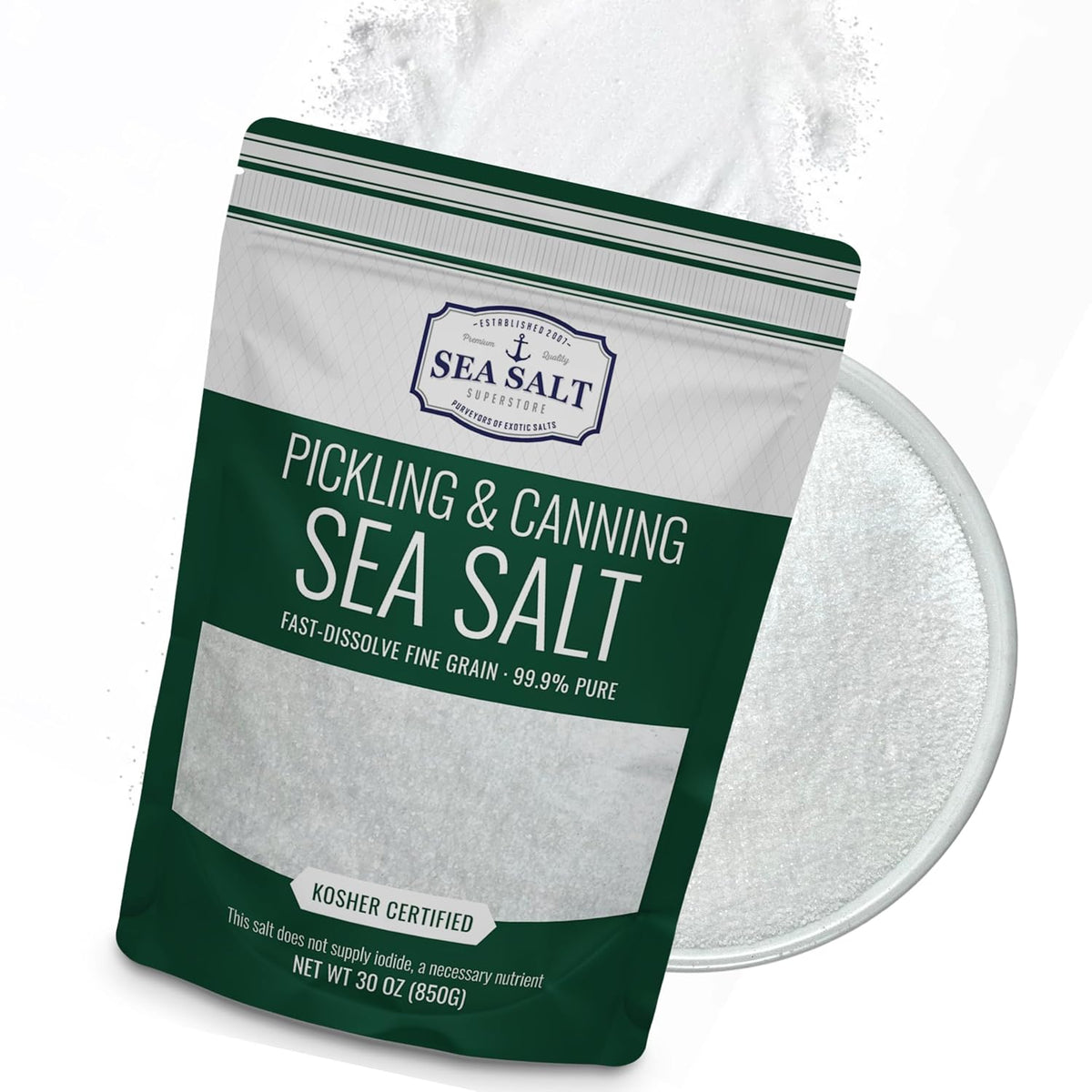 Pickling and Canning Sea Salt - 30 oz Pouch, package front view