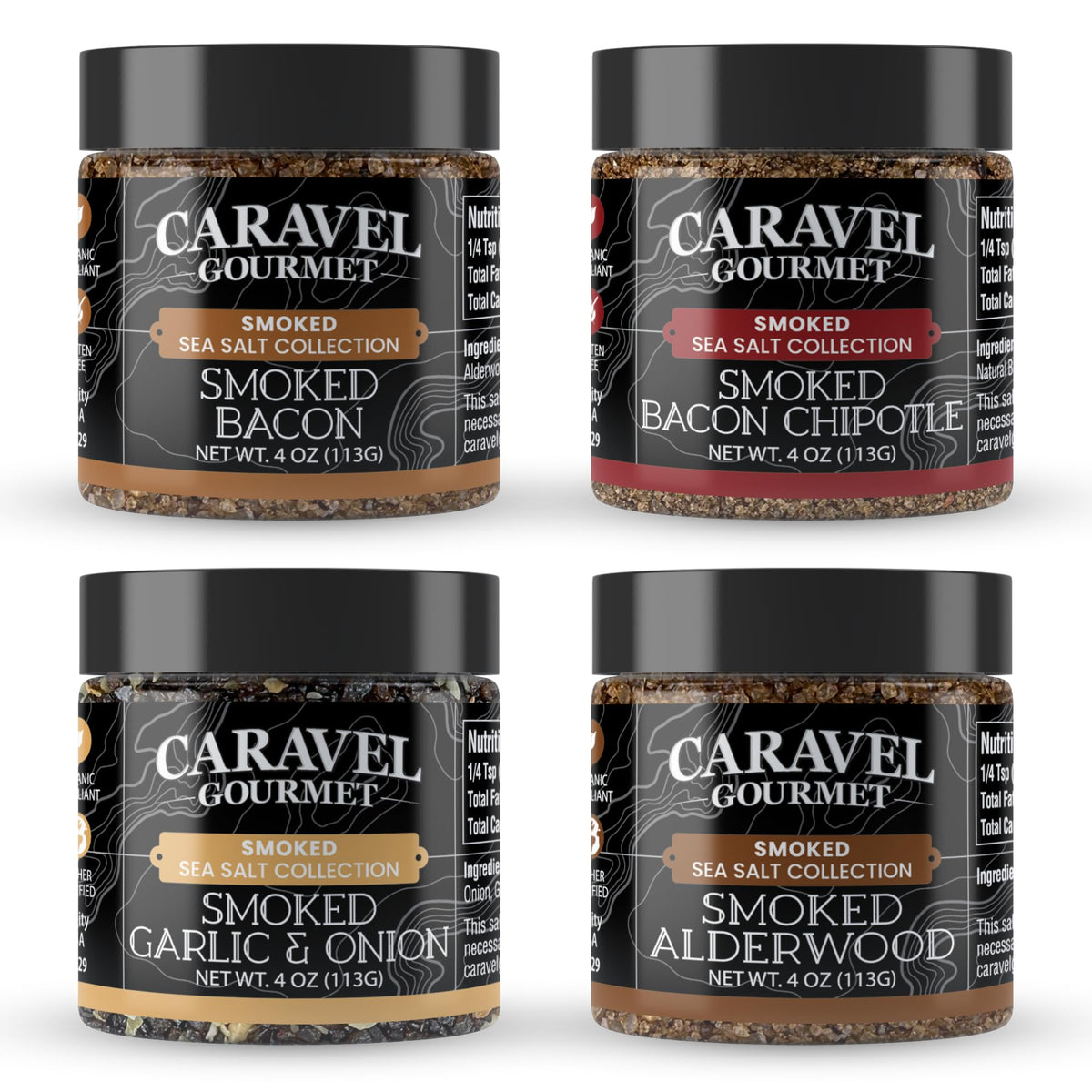 Smoked Sea Salt Mega Sampler - 4 oz Jar 4-Pack
