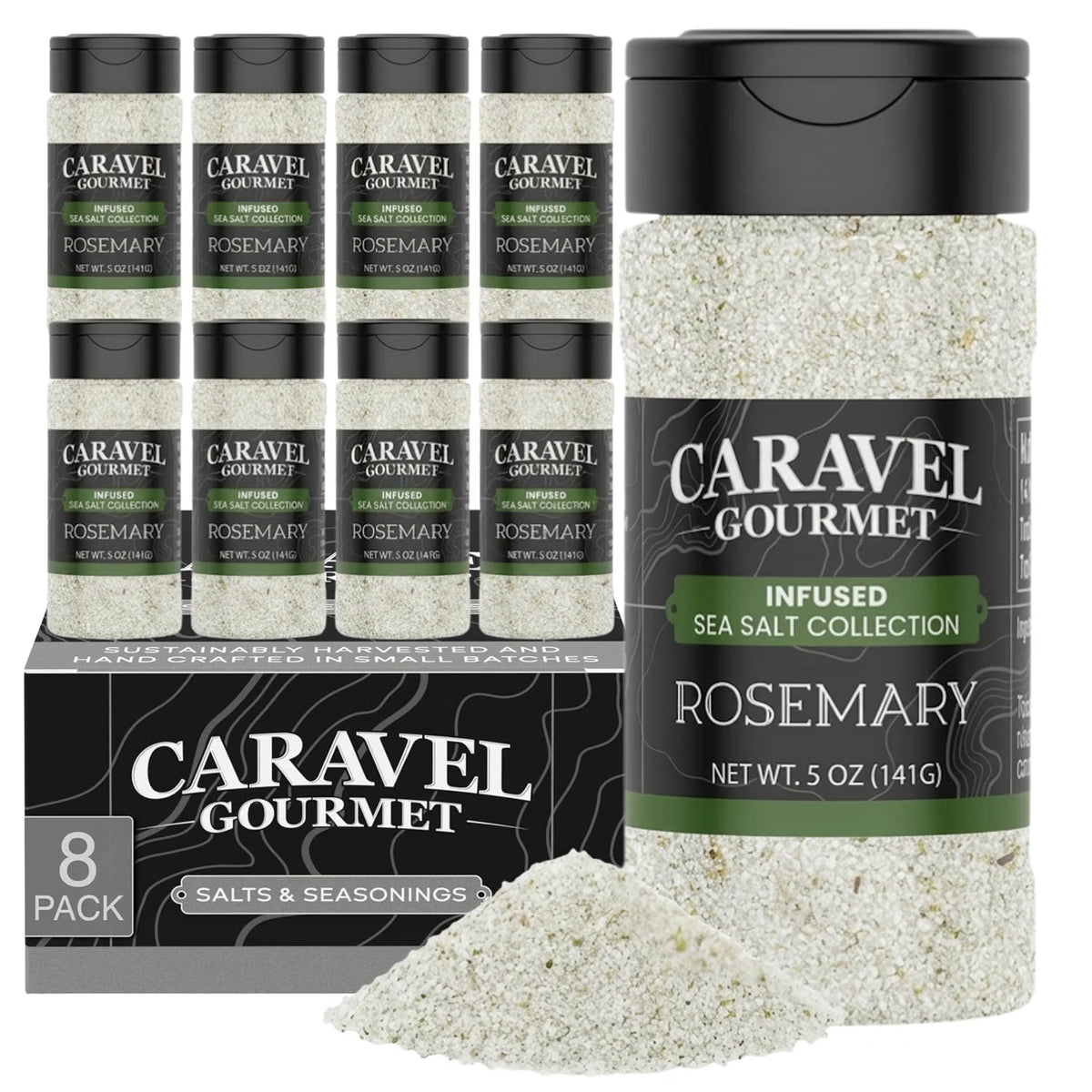 Rosemary Sea Salt shakers, case of 8