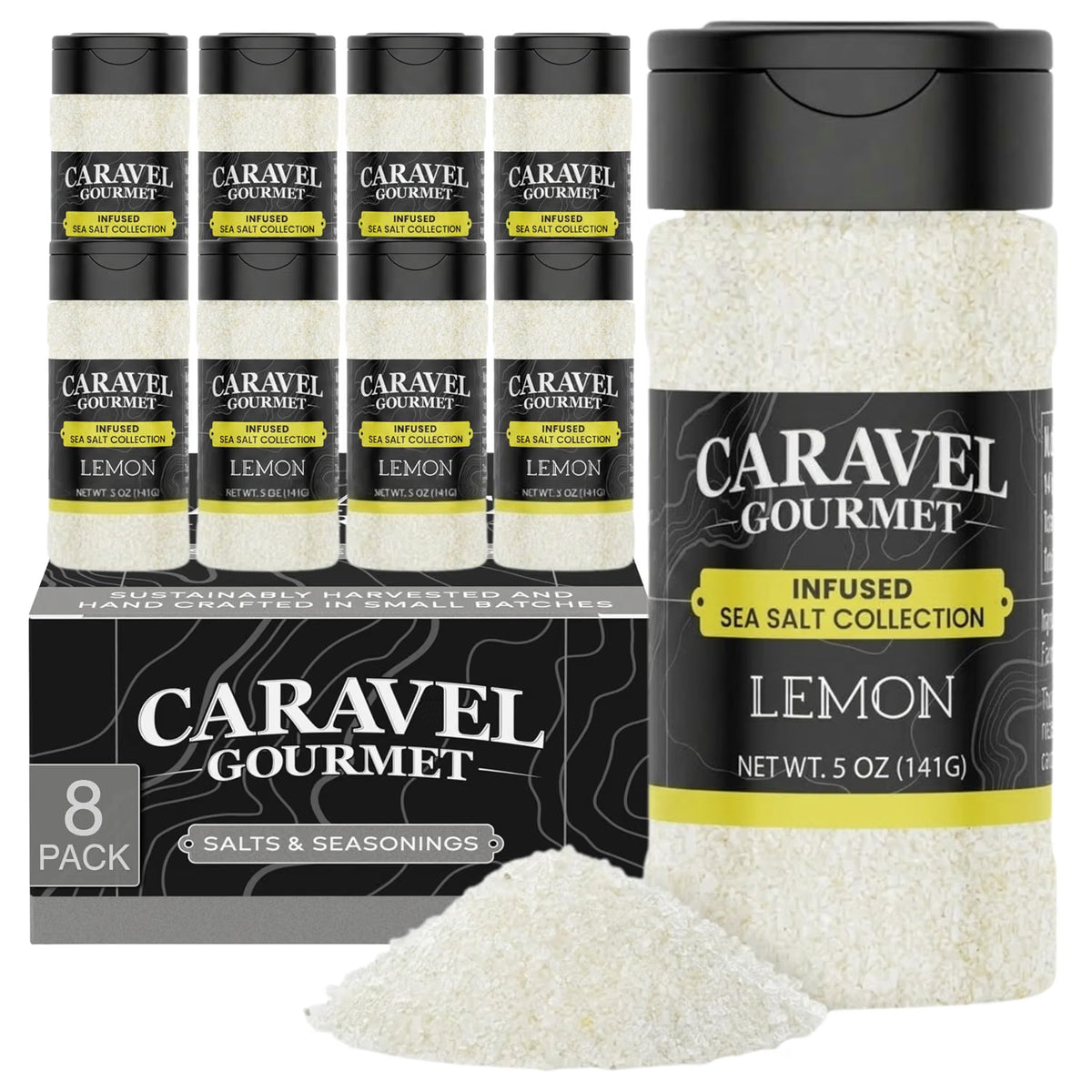 Lemon Sea Salt shakers, case of 8