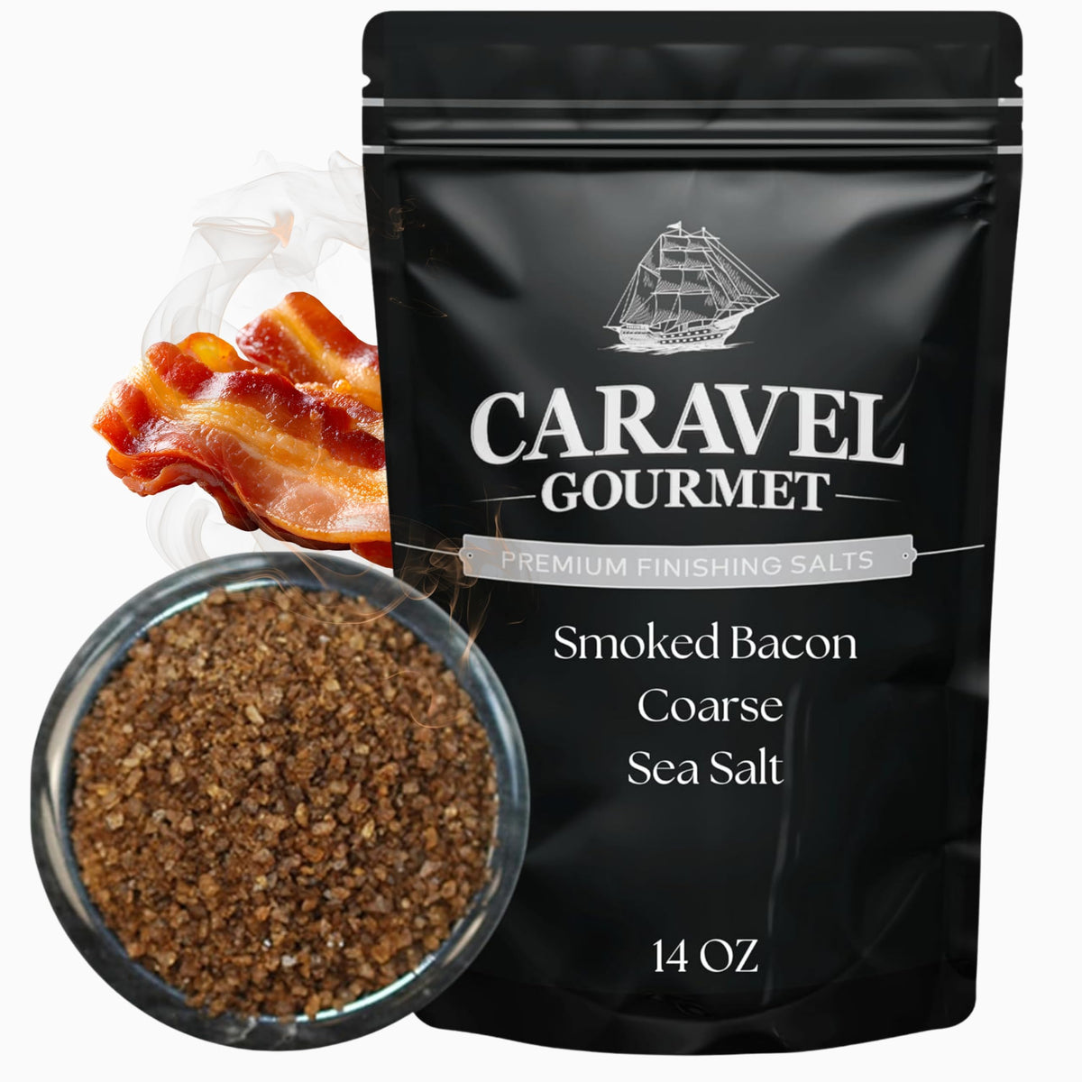 Smoked Bacon Sea Salt (Coarse) - 14 oz Pouch