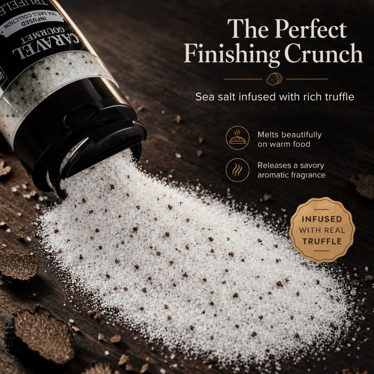 Truffle Sea Salt - Shaker - Case Pack - 8 units, product detail image 3