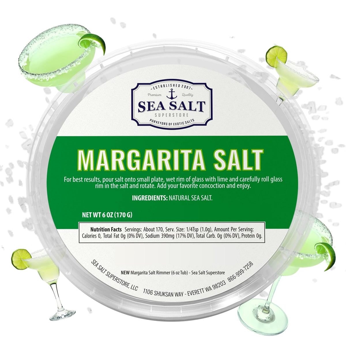 Margarita Sea Salt - 6 oz Tub, package front view