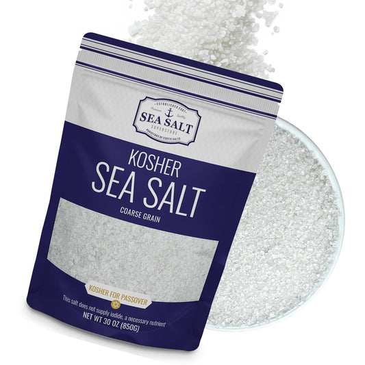Kosher Fine Grain Sea Salt - 30 oz Pouch, package front view