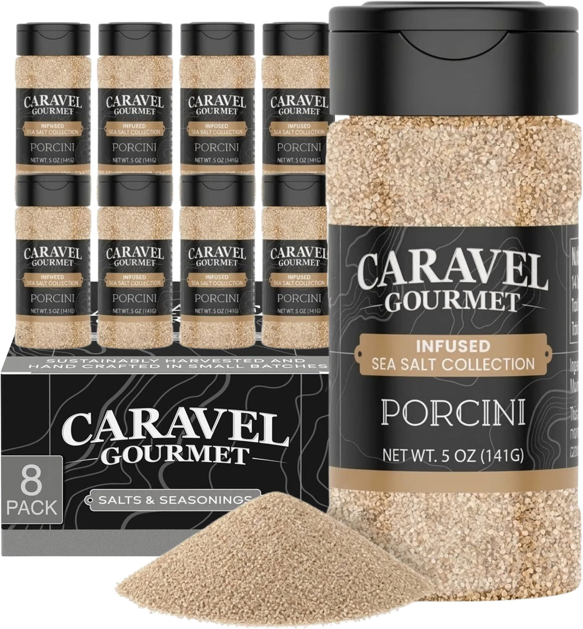 Porcini Sea Salt shakers, case of 8
