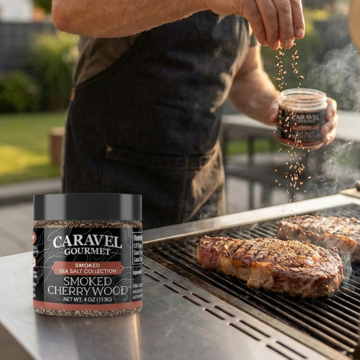 Smoked Cherrywood Sea Salt - 4 oz Chef Jar