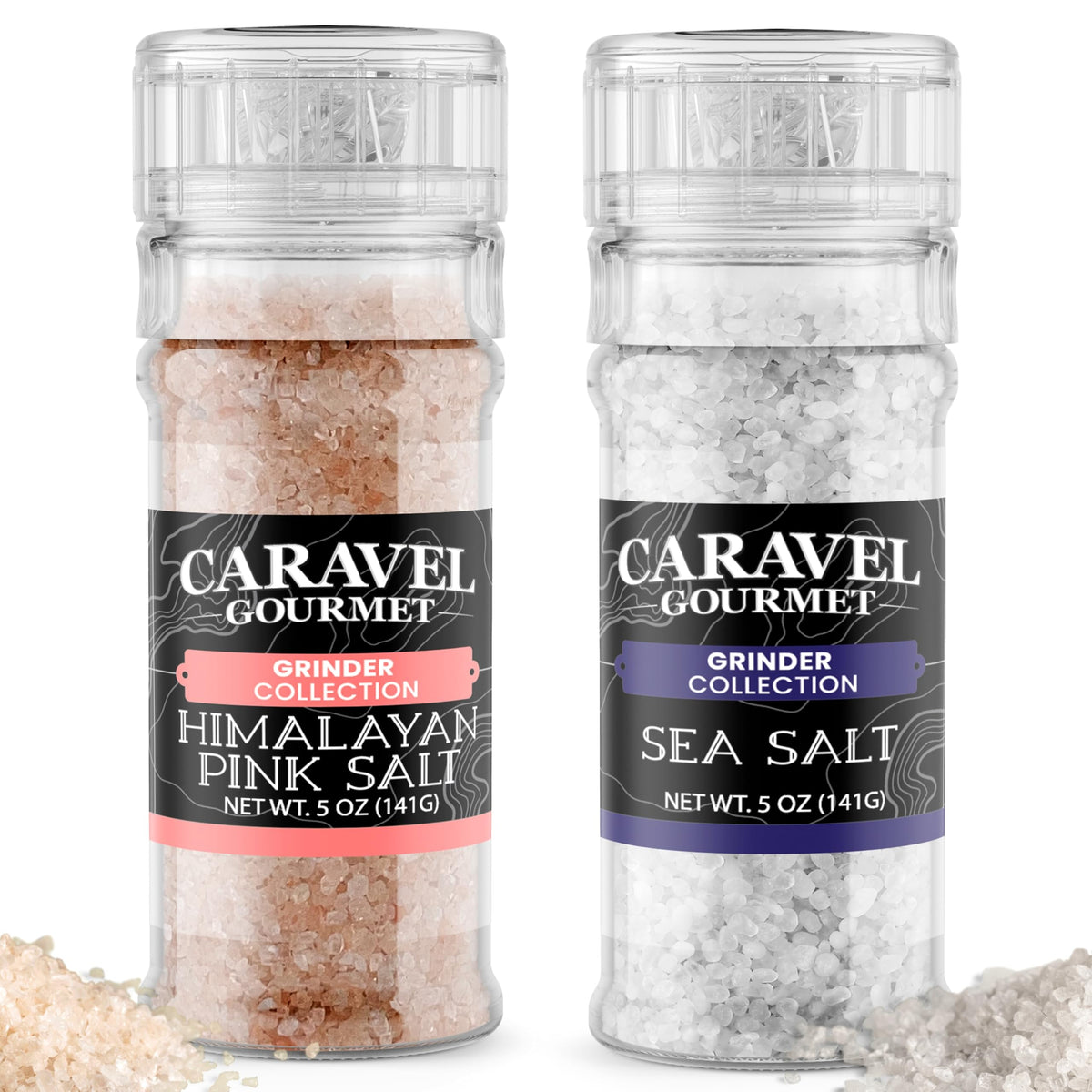 Sea Salt & Himalayan Pink Salt Grinder Set (2-Pack)