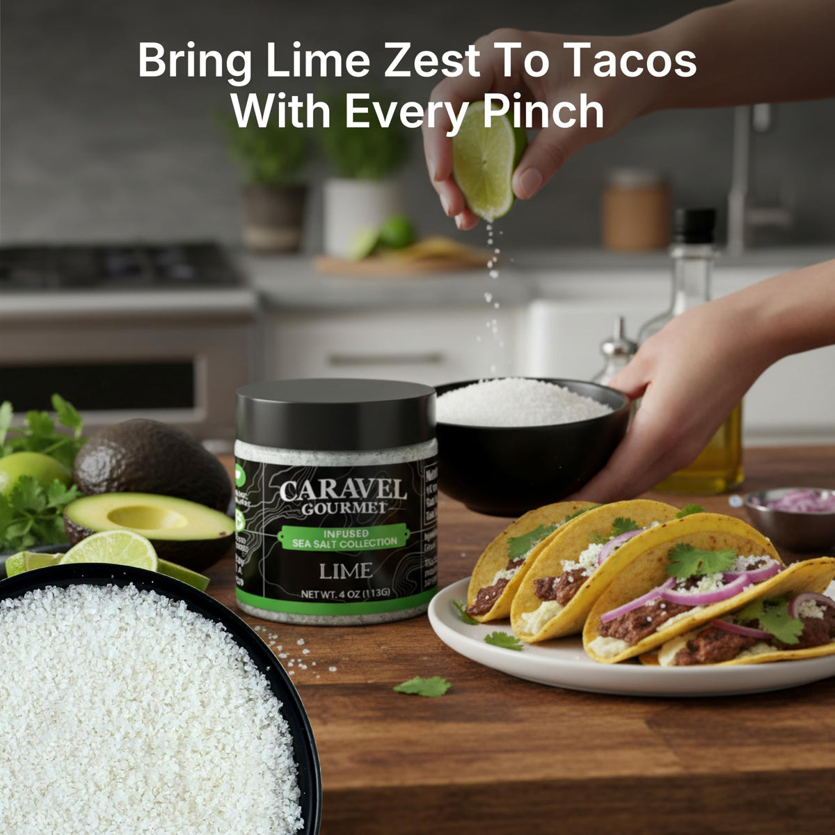 Lime Sea Salt - 4 oz Chef Jar