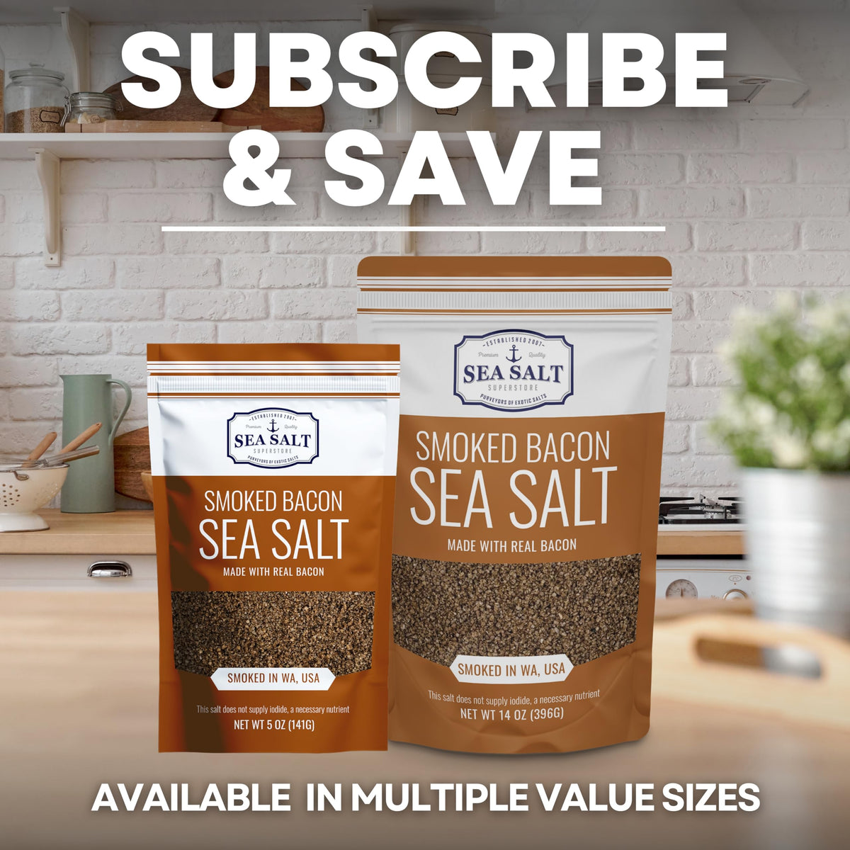 Caravel Gourmet Smoked Bacon Sea Salt - 14 oz Pouch, photo 6