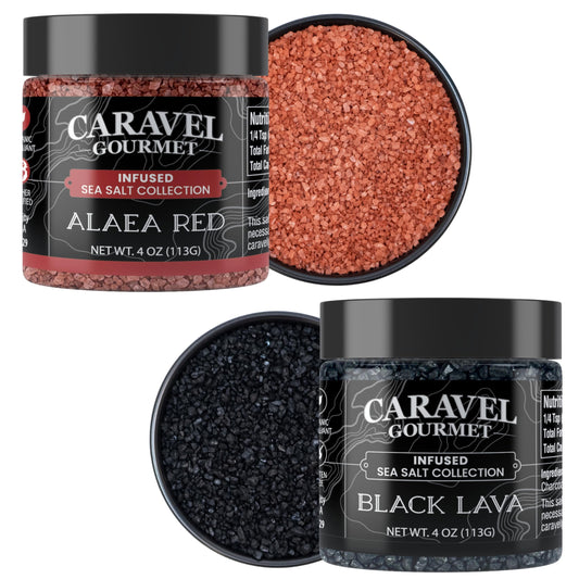 Hawaiian Sea Salt Chef Jar Gift Set - Alaea Red & Black Lava (2-Pack)
