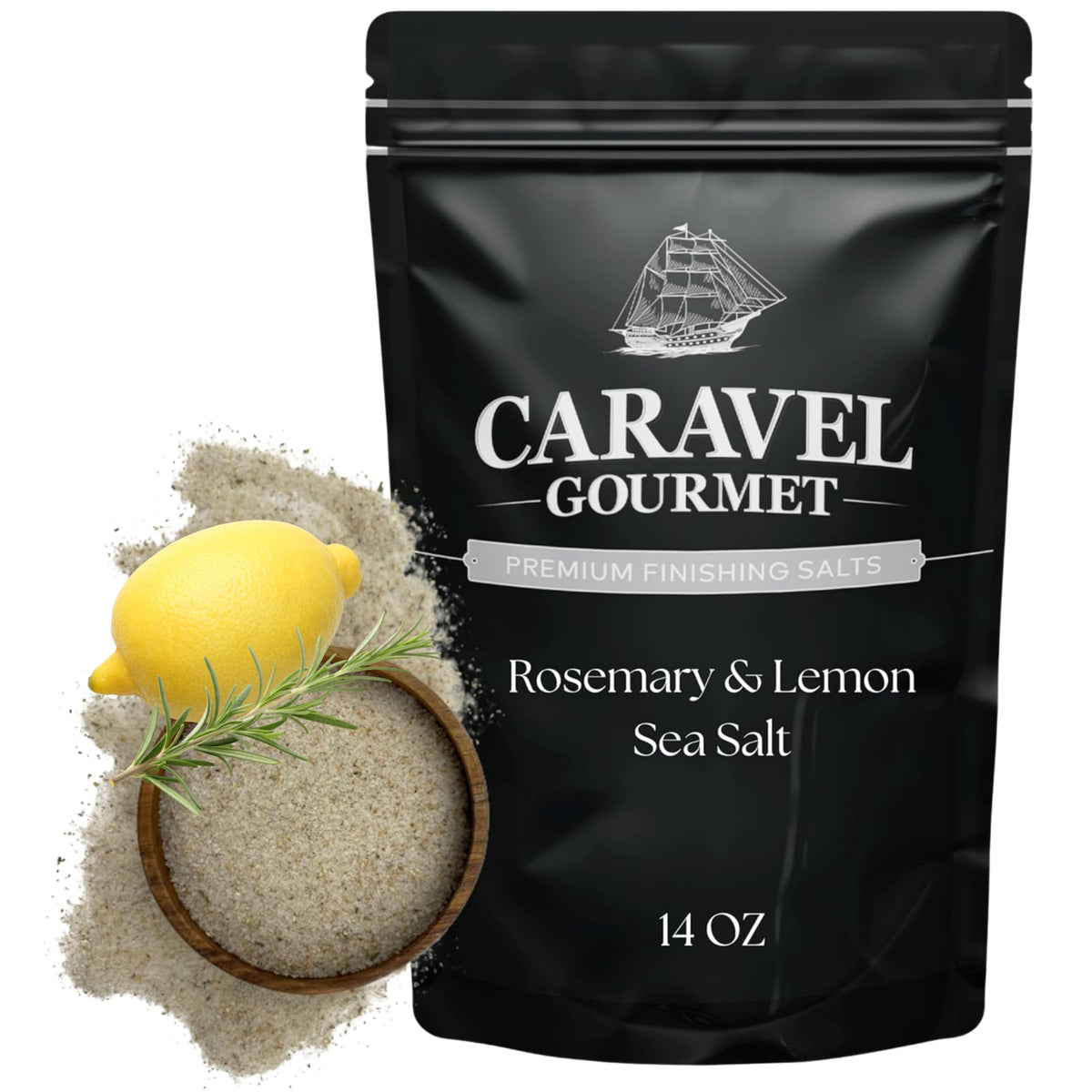 Rosemary & Lemon Sea Salt - 14 oz Pouch