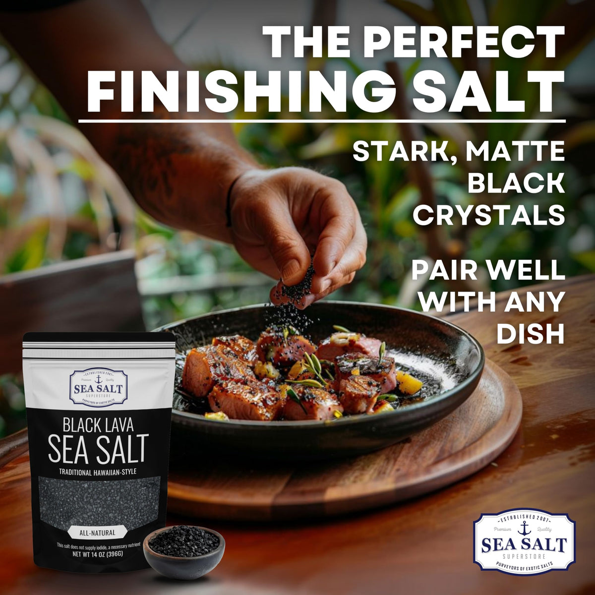 Black Lava Sea Salt - 30 oz Pouch, product detail image 3